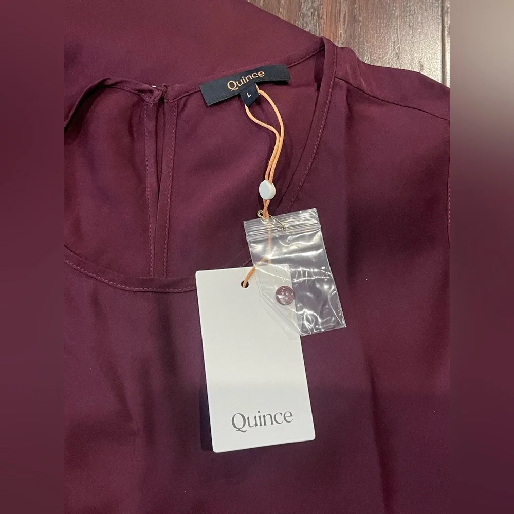 Quince Women Washable Stretch Silk Tank Midi Dress Wine Tasting Size Large NEW - Picture 10 of 10